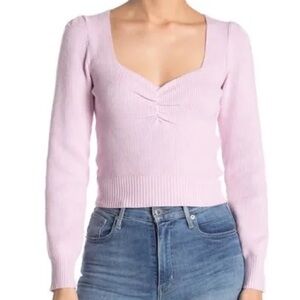 ASTR Light Pink knit Long Sleeve Sweater